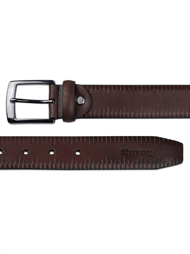 Men’s Coffee Brown Leather Belt with Wallet Set