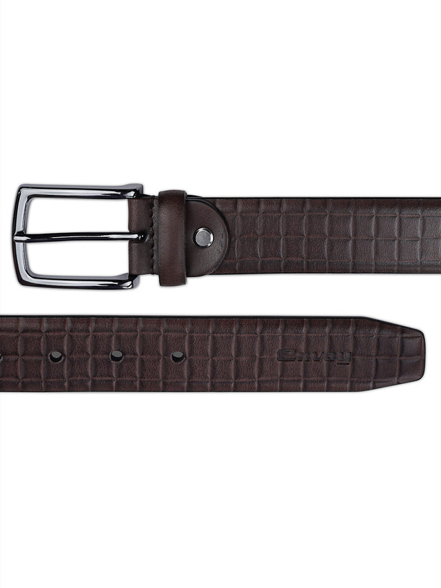 Men’s Coffee Brown Leather Belt with Wallet Set