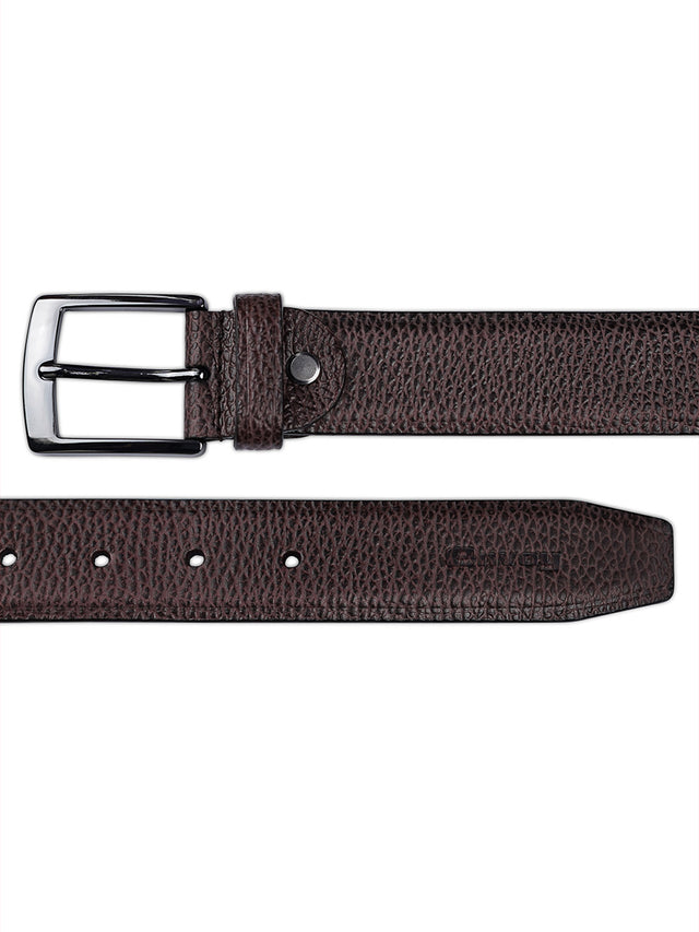 Men’s Coffee Brown Leather Belt with Wallet Set