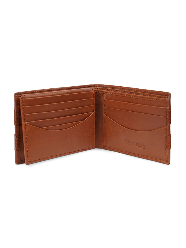 Men’s Tan Leather Belt with Wallet Set